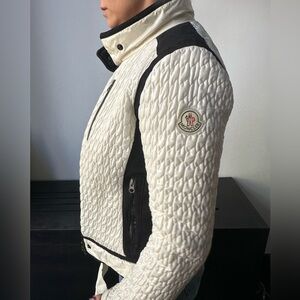 Moncler Timeless White/Ivory and Black Quilted Jacket